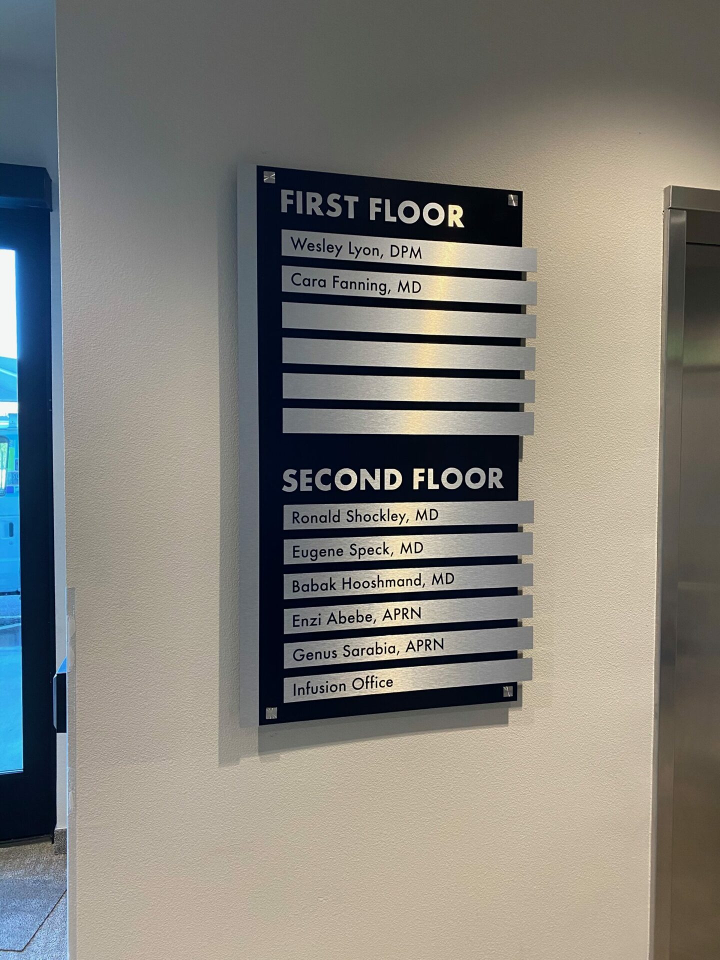 Custom Metal Interior Signs project 3
